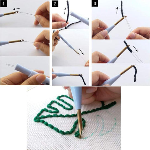 3D Embroidery Punch Needle - Complete Kit ( Blue )