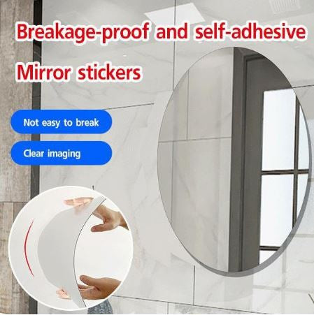 Oval Mirror Wall Sticker – Non-Glass