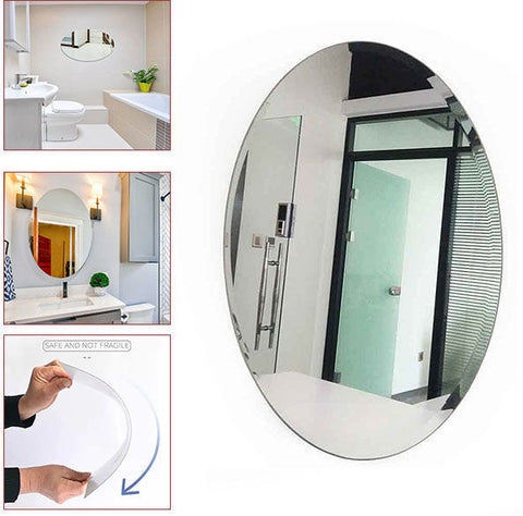 Oval Mirror Wall Sticker – Non-Glass