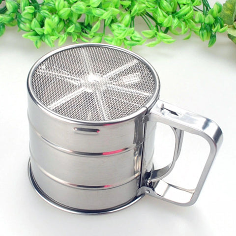 Stainless Steel Flour Sifter with Hand Press