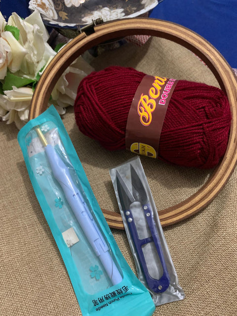 3D Embroidery Punch Needle - Complete Kit ( Blue )