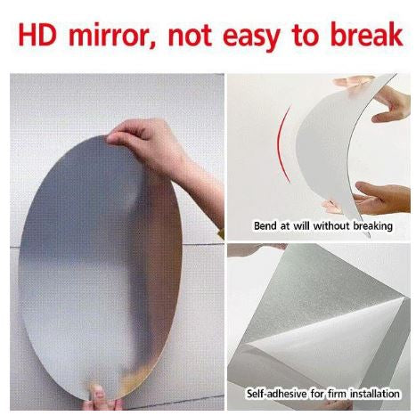 Oval Mirror Wall Sticker – Non-Glass