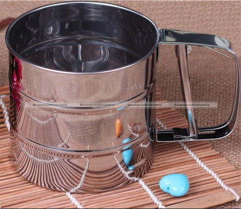 Stainless Steel Flour Sifter with Hand Press